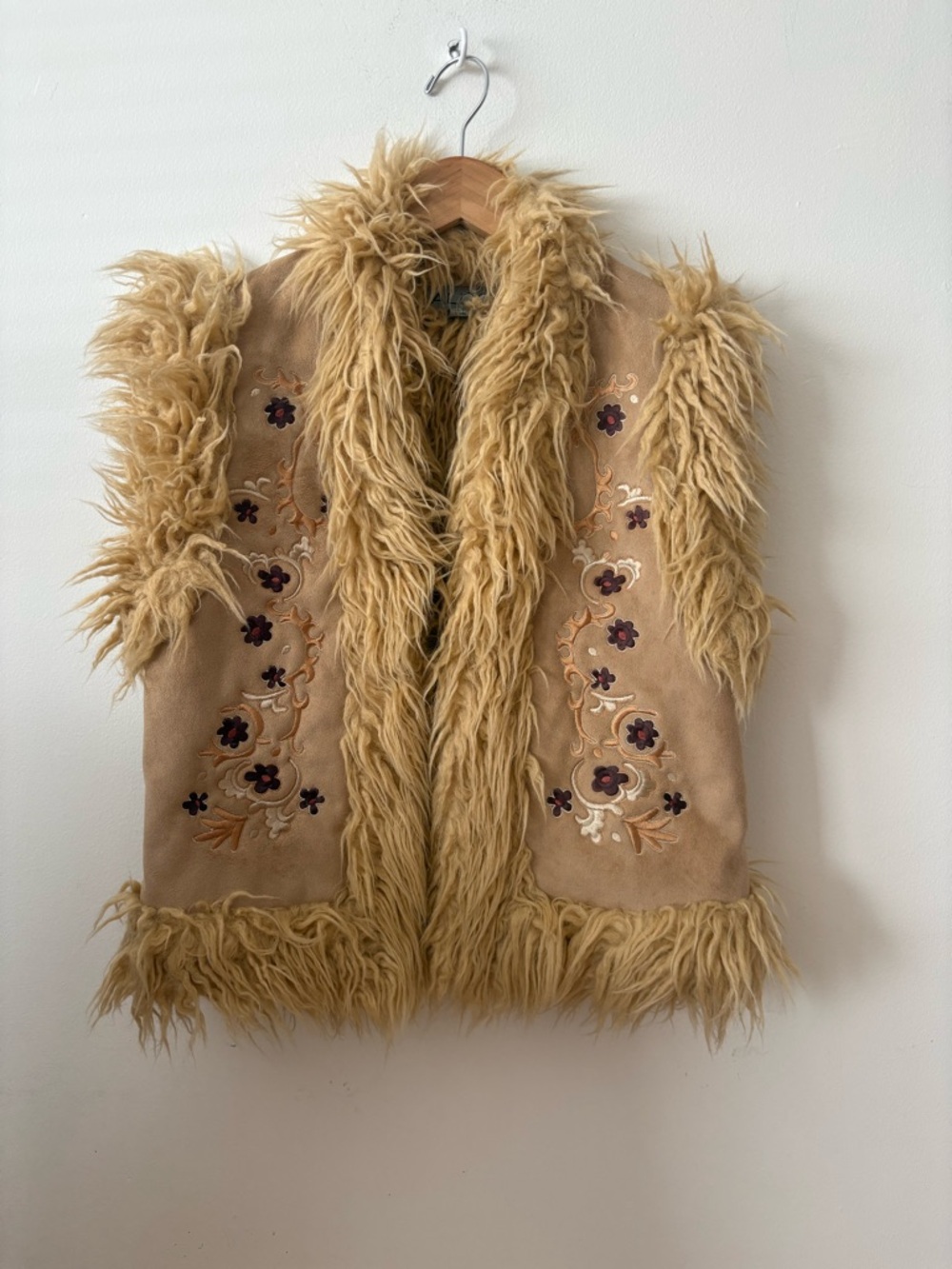 Aldo Cream Shaggy Faux Fur Vest